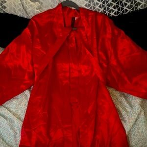Red short robe intimate